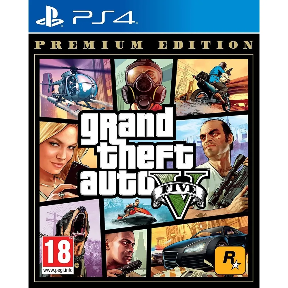Grand Theft Auto 5 - Premium Edition PS4 – epinis veiksmo nuotykis, nukeliantis į Los Santos miestą, kupiną nusikaltimų, intrigų ir neribotų galimybių.