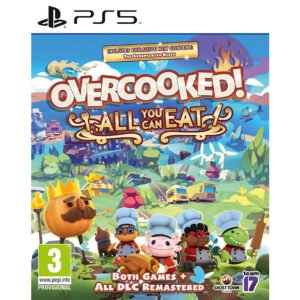 Overcooked All You Can Eat PS5 nukelia į pašėlusį virtuvės pasaulį, kuriame draugai privalo bendradarbiauti, gaminti ir išlikti.