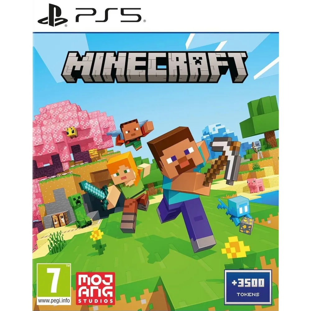 Minecraft PS5 suteikia galimybę pasinerti į neribotą kūrybos ir nuotykių pasaulį, kuriame galima statyti, tyrinėti ir išgyventi.