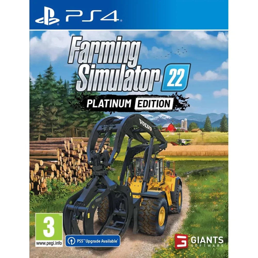 Farming Simulator 22 Platinum Edition PS4 suteikia galimybę pasinerti į modernią ūkininkavimo patirtį su įvairiais pasėliais, technika ir iššūkiais.