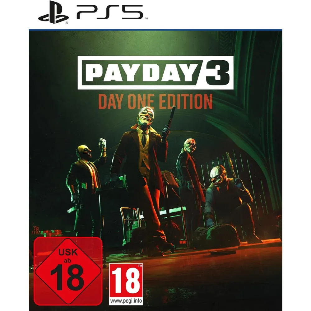 Payday 3 - Day One Edition PS5 suteikia intensyvią nusikaltimų patirtį, kupiną plėšimų, kovų, ginklų, strategijos, komandos, įtampos, iššūkių ir adrenalino.