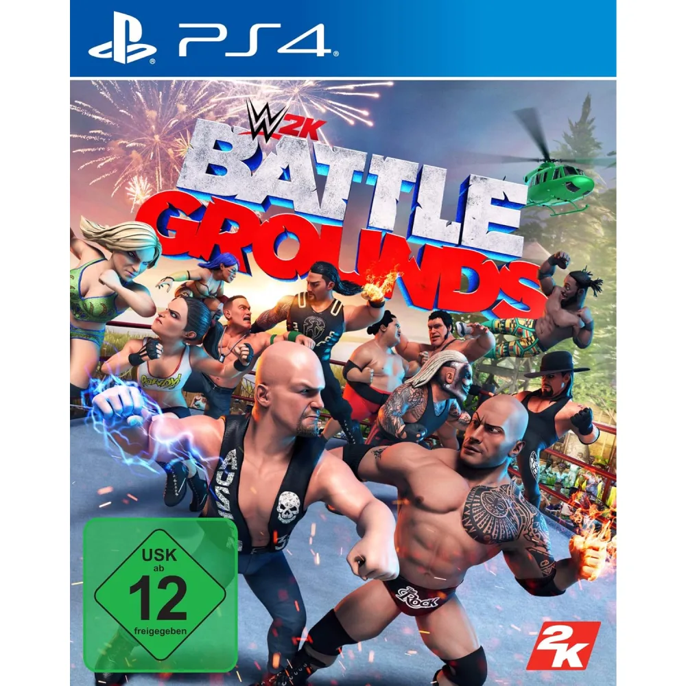 WWE 2K Battlegrounds PS4 – linksmas ir pašėlęs arkadinis imtynių žaidimas, kupinas perdėtų judesių, chaoso ir spalvingų arenų.