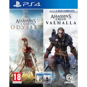 Assassin's Creed Odyssey + Assassin's Creed Valhalla PS4 – du epiniai veiksmo nuotykiai, nukeliantys į senovės Graikiją ir vikingų laikus, kupinus kovų.