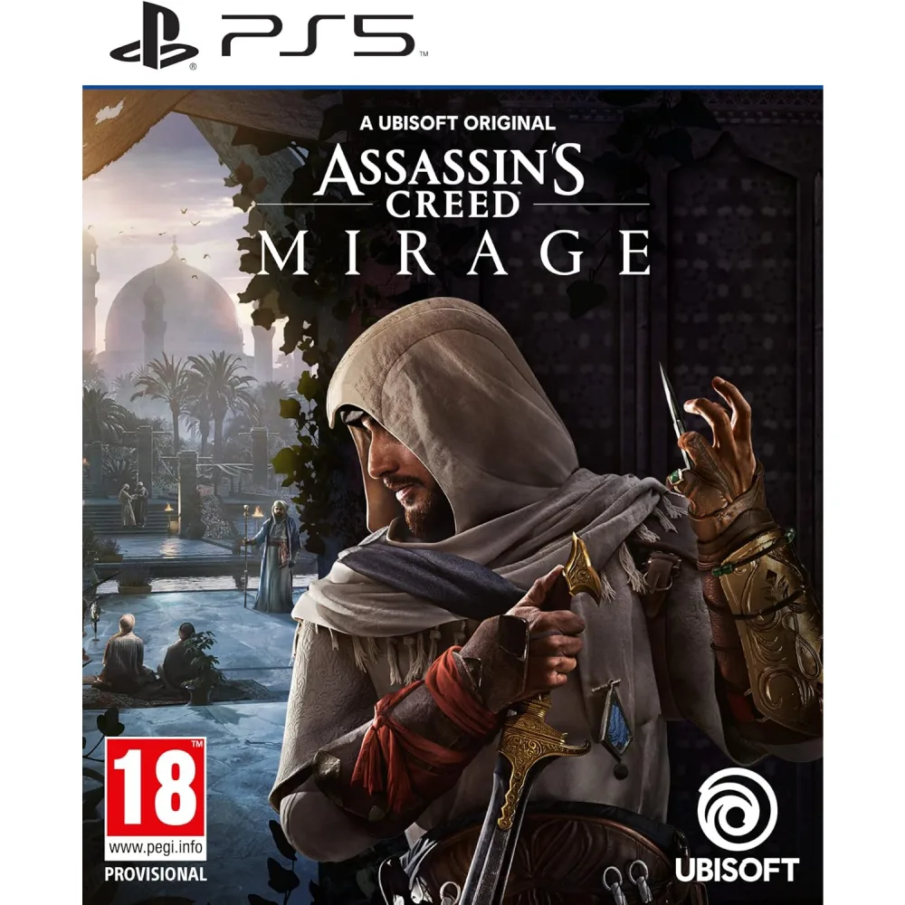 Assassin's Creed Mirage PS5 – įtraukiantis veiksmo nuotykis, pasakojantis Basimo kelią Bagdado širdyje, kupinoje paslapčių, sąmokslų ir pavojų.