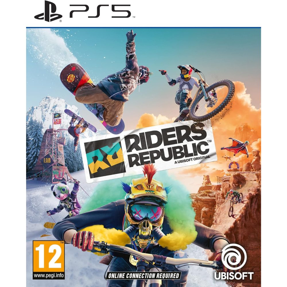 Riders Republic PS5 Riders Republic PS5 suteikia ekstremalių sporto nuotykių patirtį, kupiną greičio, dviračių, snieglenčių, trasų, adrenalino, iššūkių, laisvės ir linksmybių.