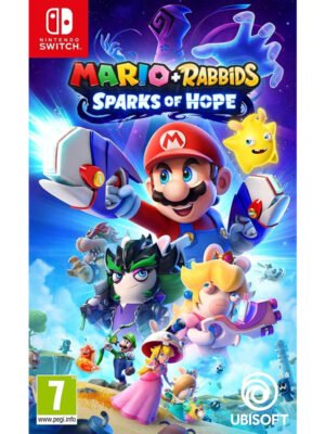 Mario + Rabbids Sparks of Hope Nintendo Switch – spalvingas strateginis nuotykis, kuriame „Mario“ ir „Rabbids“ jungiasi kovoti prieš naują kosminę grėsmę.