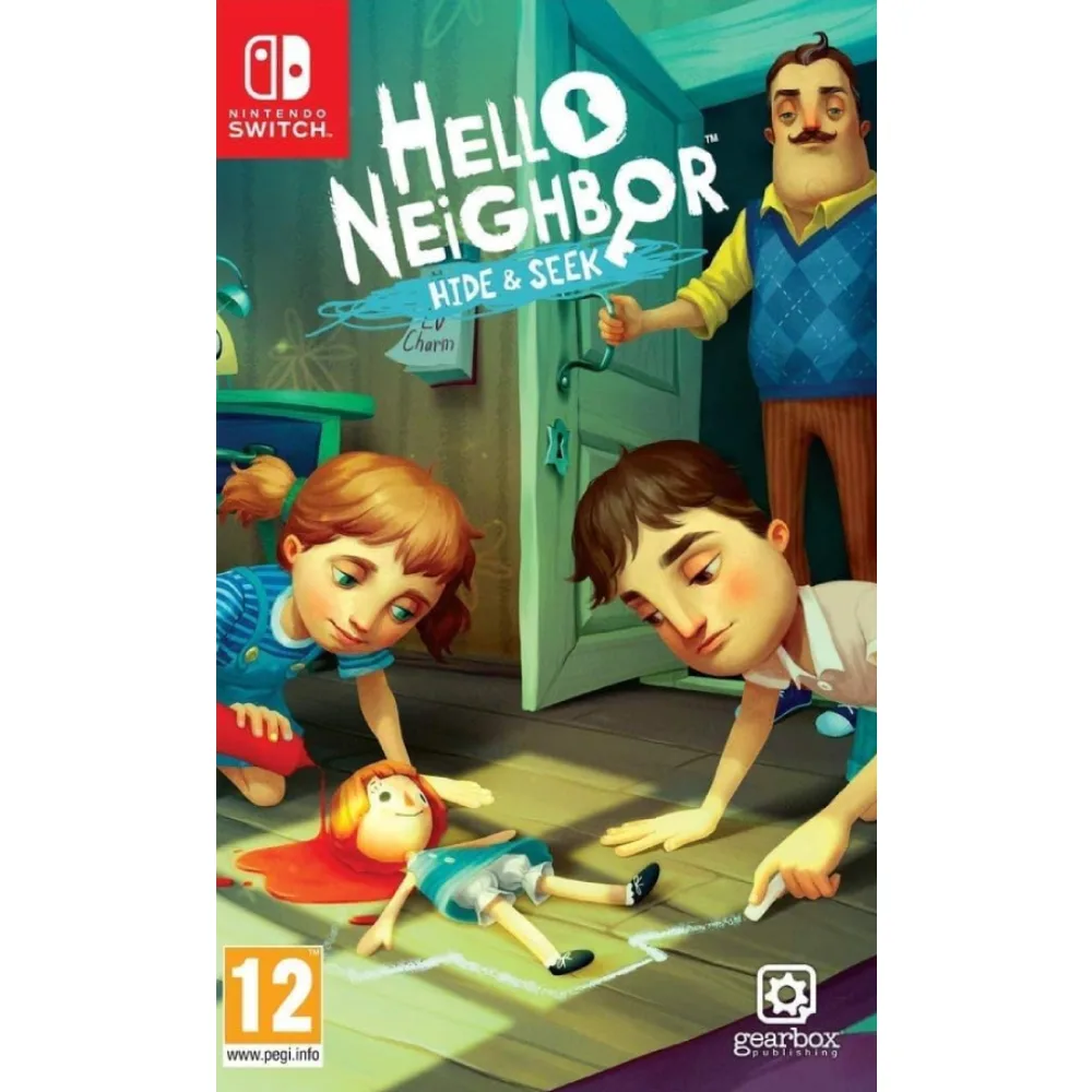 Hello Neighbor Hide & Seek Nintendo Switch – įtraukiantis nuotykių žaidimas, pasakojantis šiurpią istoriją apie paslaptingą šeimą ir vaikystės išbandymus.