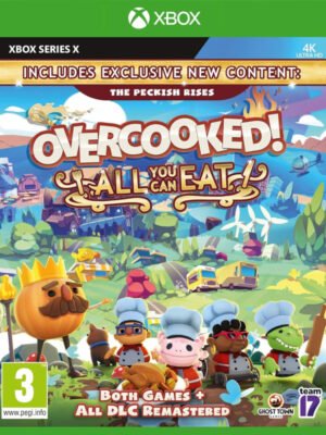 Overcooked All You Can Eat Xbox Series X suteikia chaotišką kulinarinę patirtį, kupiną virtuvės iššūkių, bendradarbiavimo, juoko, užduočių ir linksmybių.