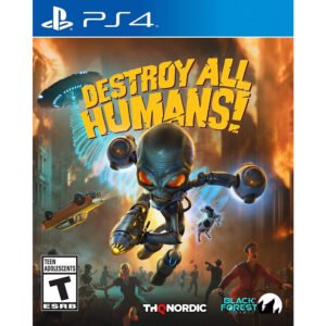 Destroy All Humans PS4 – pašėlęs ir unikalus veiksmo nuotykis, kuriame valdysite ateivį ir kelsite chaosą žmonių pasaulyje.