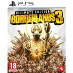 Borderlands 3 Ultimate Edition PS5 apima pagrindinį žaidimą, visus plėtinius ir kosmetinį turinį, kur žaidėjai tampa Vault Hunters.