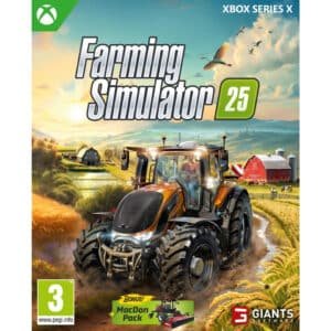 Farming Simulator 25 Xbox Series X leidžia sukurti savo ūkį, laukus, prižiūrėti laukus, gyvulius, techniką ir gamybos grandinę.