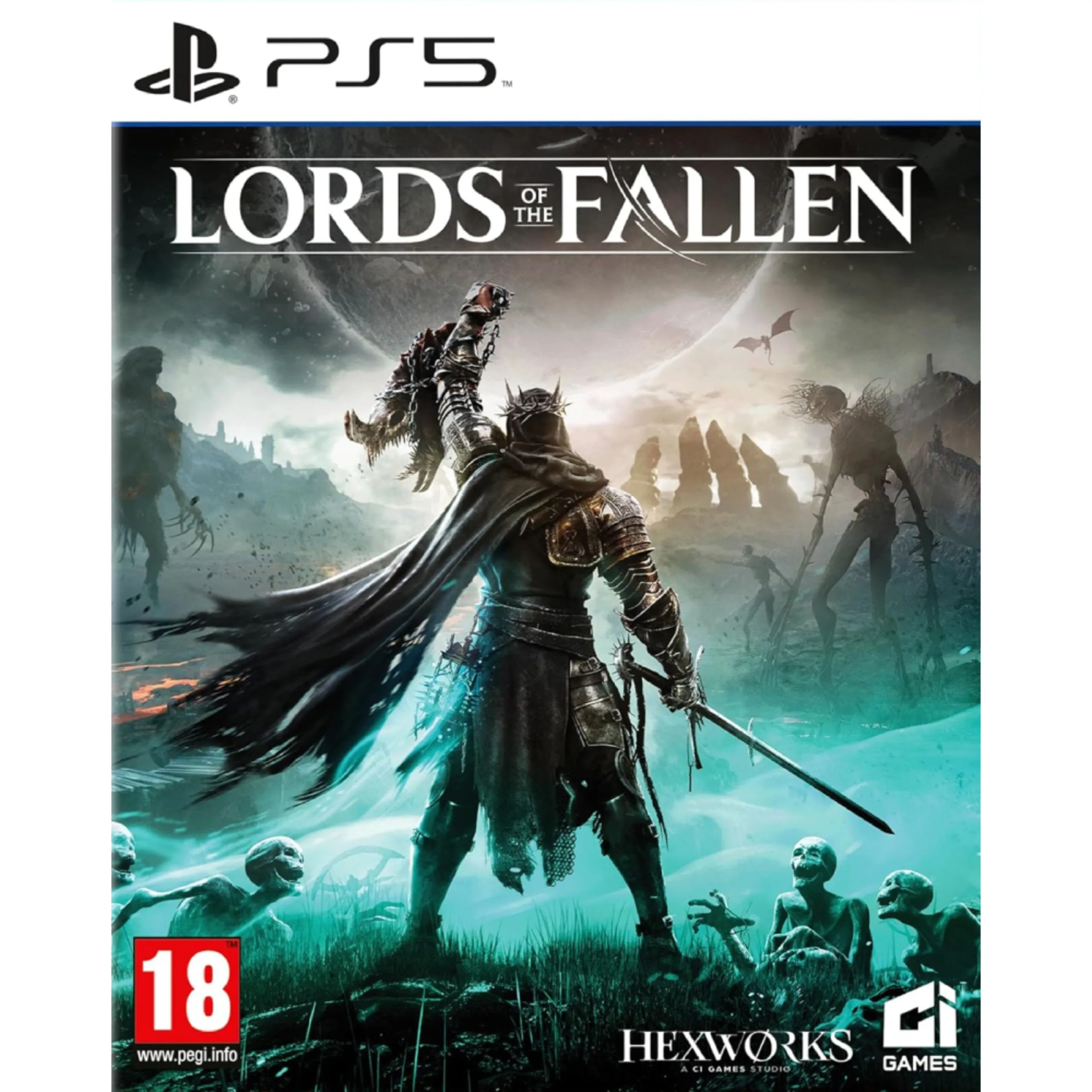 Lords of the Fallen PS5 įtraukia į tamsų fantazijos pasaulį, kuriame slypi gyvųjų ir mirusiųjų žemės su dviejų pasaulių mechanika.