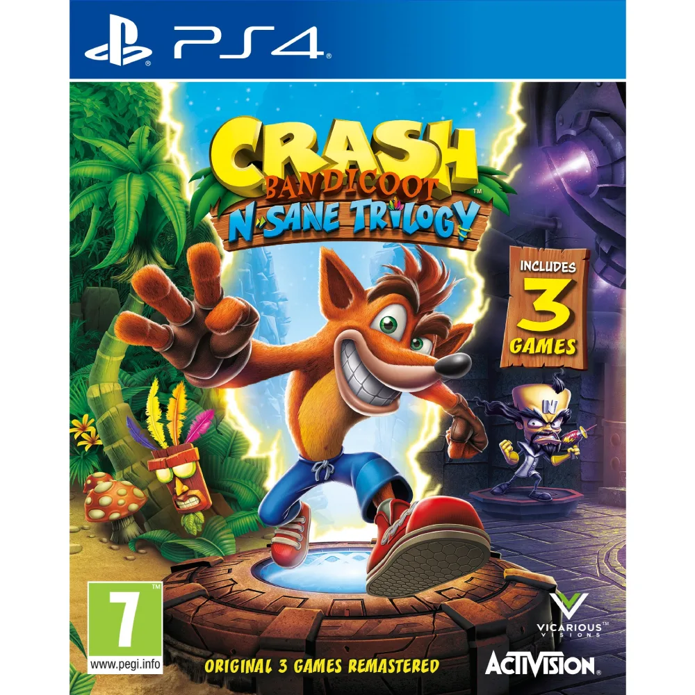 Crash Bandicoot N Sane Trilogy PS4 Crash Bandicoot N Sane Trilogy PS4 sujungia tris legendinius platforminius nuotykius, atnaujintus su modernia grafika bei kontrole.