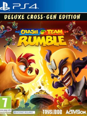 Crash Team Rumble Deluxe Edition PS4 žaidimas siūlo chaotiškas 4 prieš 4 komandas, kovojančias dėl Wumpa vaisių kontrolės.