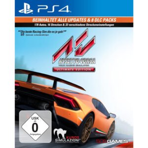 Assetto Corsa: Ultimate Edition PS4 suteikia tikrovišką lenktynių patirtį su tiksliai atkurtomis trasomis ir automobiliais.