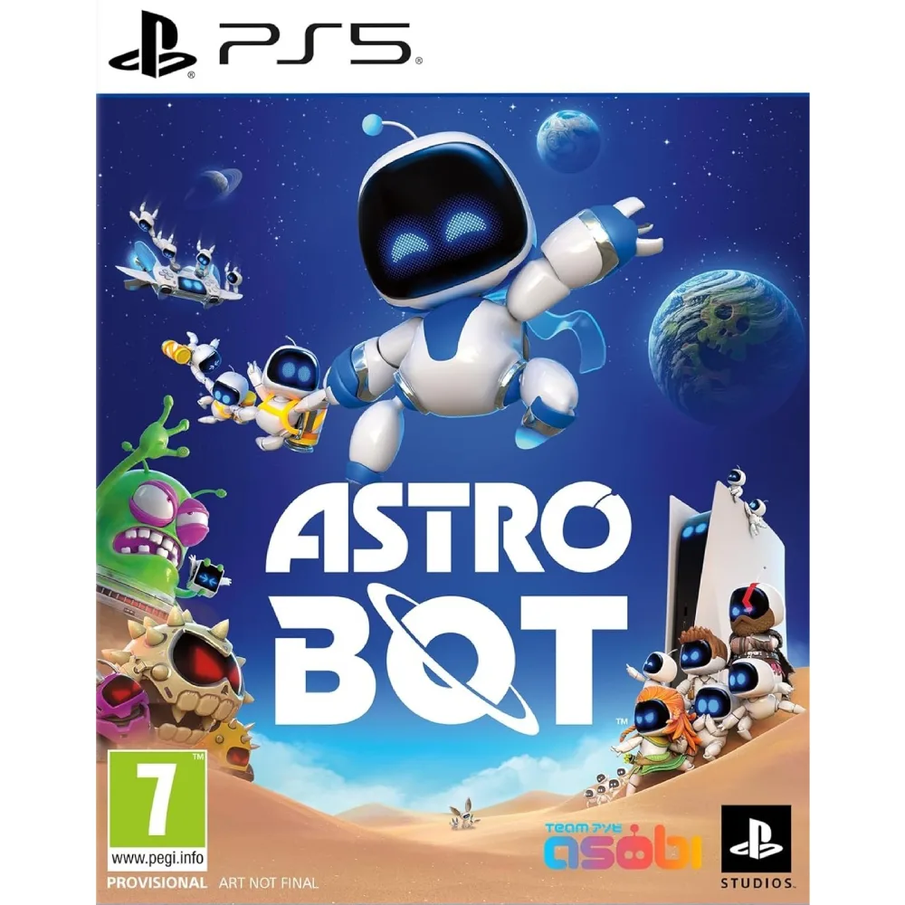 Astro Bot PS5 yra spalvingas platforminis nuotykis, atskleidžiantis PS5 galimybes per kūrybiškus lygius ir mechanikas. Žaidimas pasižymi sklandžiu valdymu.