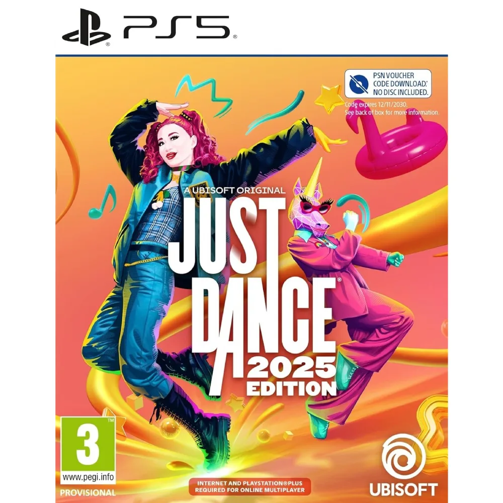 Just Dance 2025 PS5 siūlo naują dainų rinkinį ir įvairių choreografijų pasirinkimą. Žaidimas leidžia šokti vienam arba su draugais.