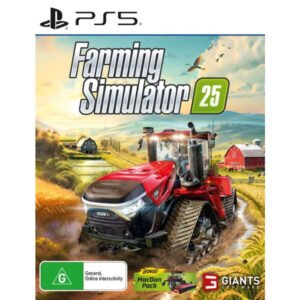 Farming Simulator 25 PS5 leidžia sukurti savo ūkį, laukus, prižiūrėti laukus, gyvulius, techniką ir nenutrūkstamą gamybos grandinę.