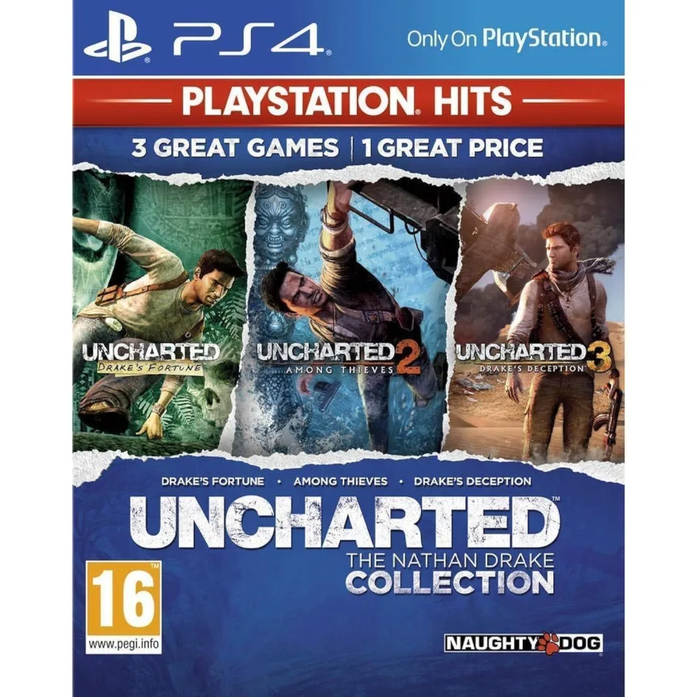 Uncharted: The Nathan Drake Collection PS4 sujungia tris legendinius Nathan Drake nuotykius viename atnaujintame leidime PlayStation konsolei.